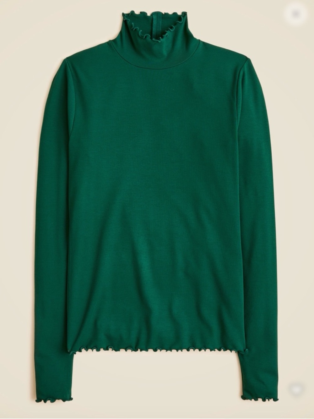 J. Crew Refined Rib Lettuce-Trim Turtleneck